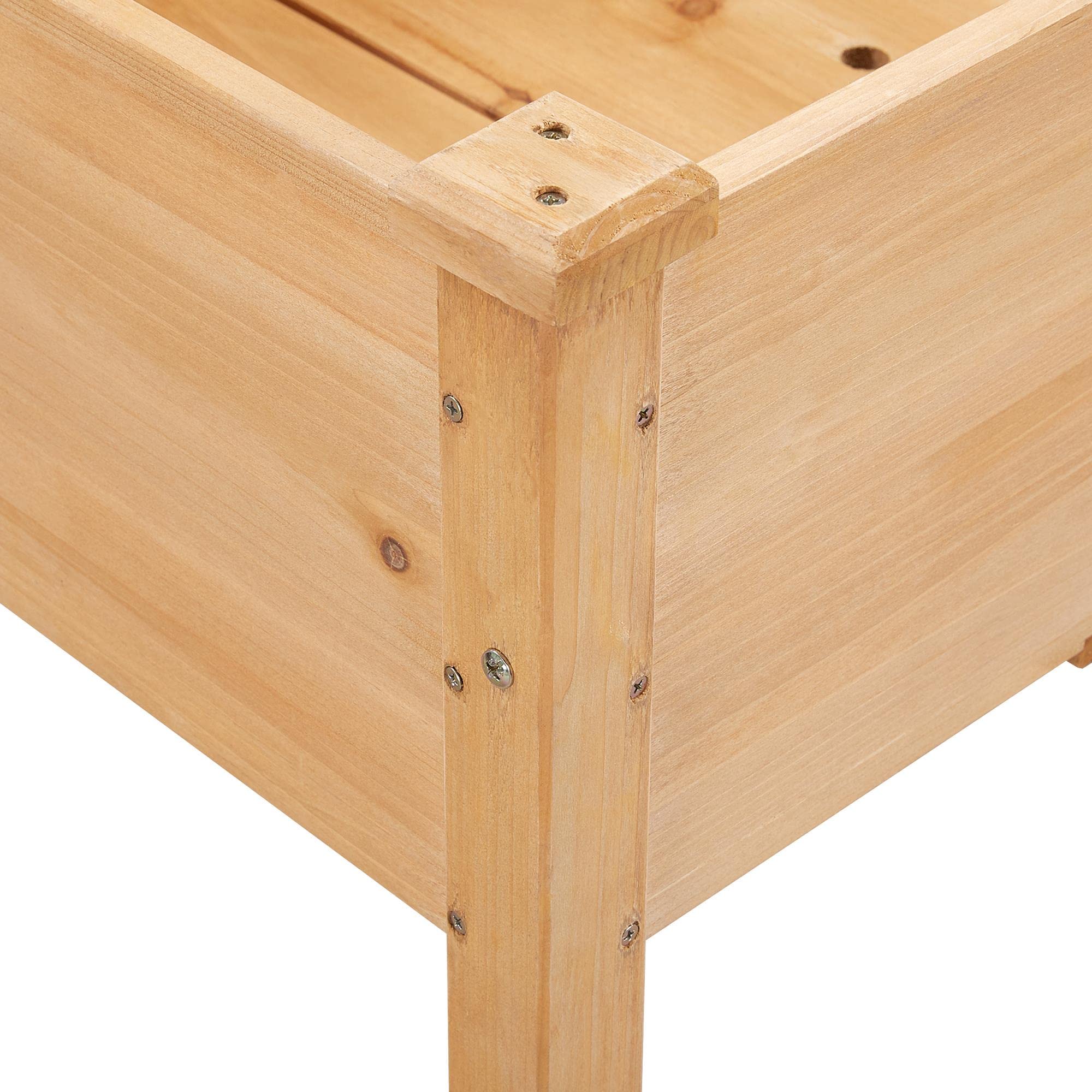 Abician Carré Potager sur Pied Bac Potager en Bois Jardinière sur Pied Extérieur Intérieur pour Fleurs Légumes Brun Clair