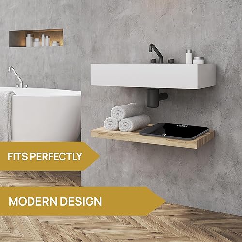 Miniatura 5 de INEVIFIT Báscula de baño, báscula digital de baño de alta precisión, mide un peso de hasta 400 libras. Incluye baterías