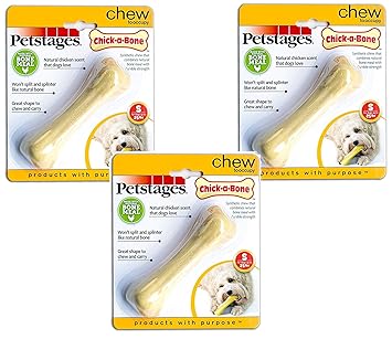 Petstages (3 Pack) Chick-A-Bone Chicken Flavored Durable Safe Dog Chew Toy by , Small