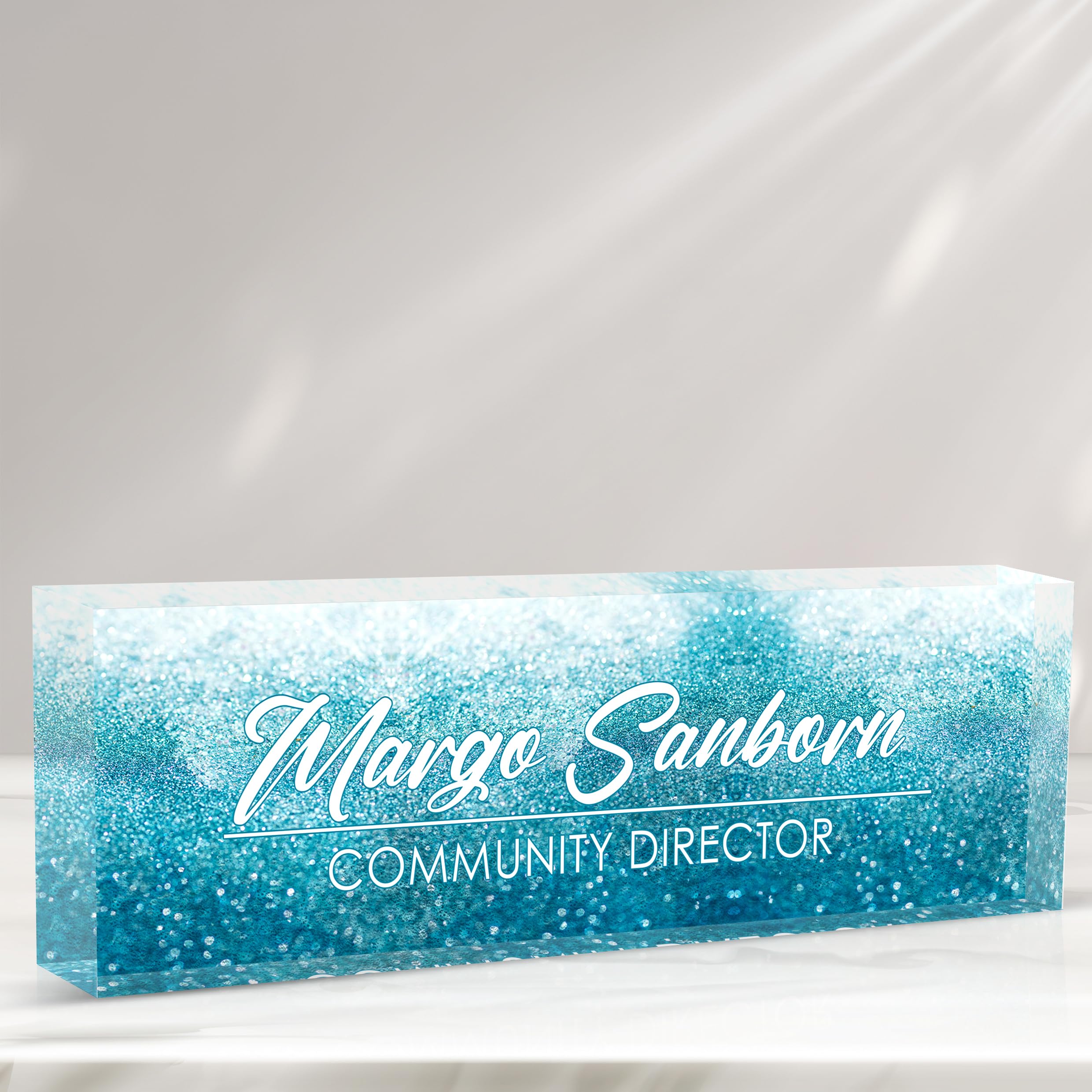 Personalized Name Plate for Desk, Custom Employee Appreciation Gifts, Acrylic Desk Name Plate, Desk Decorations Gift Office Gifts for Boss, Coworkers,