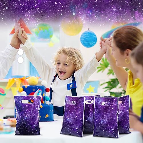 Miniatura 5 de Ctosree 50 unidades de bolsas de dulces para fiesta de galaxia, bolsas de golosinas de galaxia, bolsas de regalo de fiesta, bolsas de regalo de