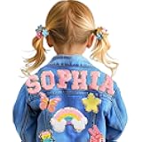 Personalized Kids Denim Jacket with Names, Custom Long Sleeve Jean Jacket, Boys' & Girls' Outerwear Jackets, 1-10 Year Old Toddler Girl Clothes, Personalized Girl Boys Birthday Christmas School Gifts