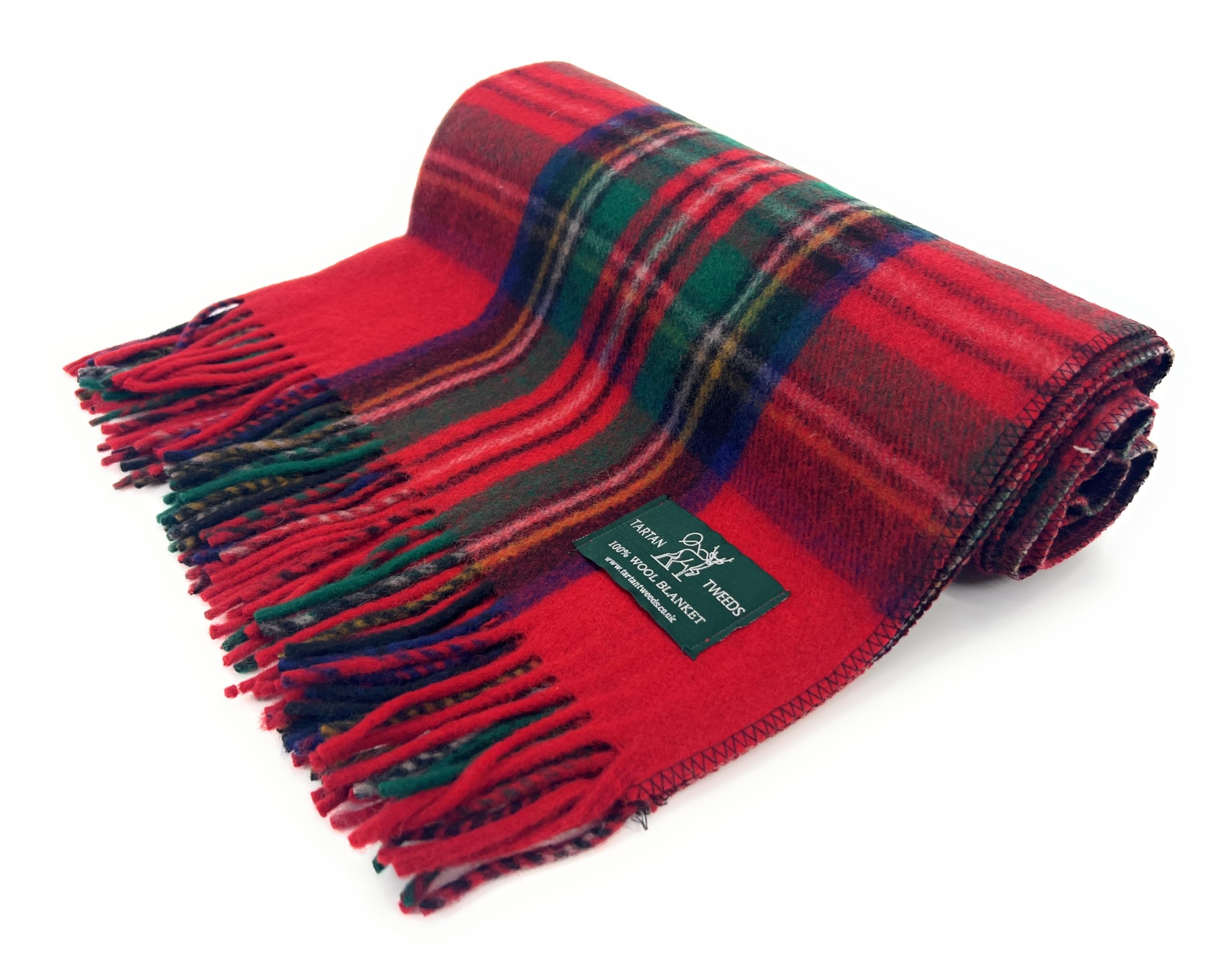 Tartan Wool Blanket, Cosy Warm, Bed or Sofa Throw (Royal Stewart, Knee)