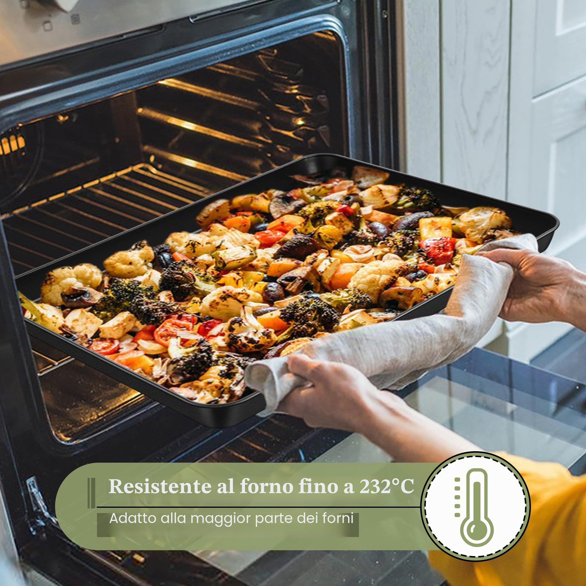Joyfair 2 teglie antiaderente in acciaio inox (2, 40 x 30 x 2,5 cm)