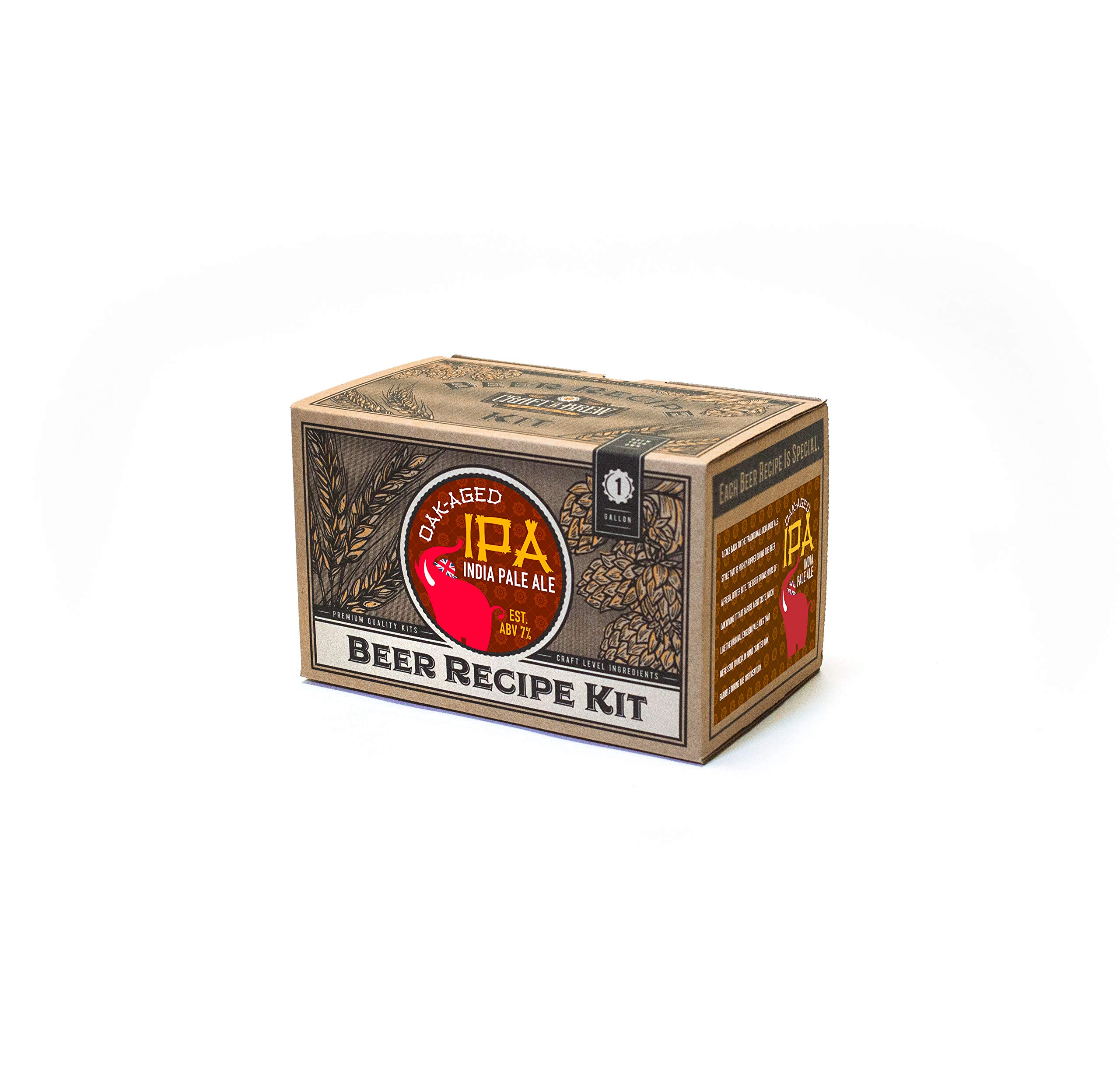 Craft A Brew Kit de recetas – Recambio IPA envejecido de roble – 1 galón – Ingredientes para cerveza casera