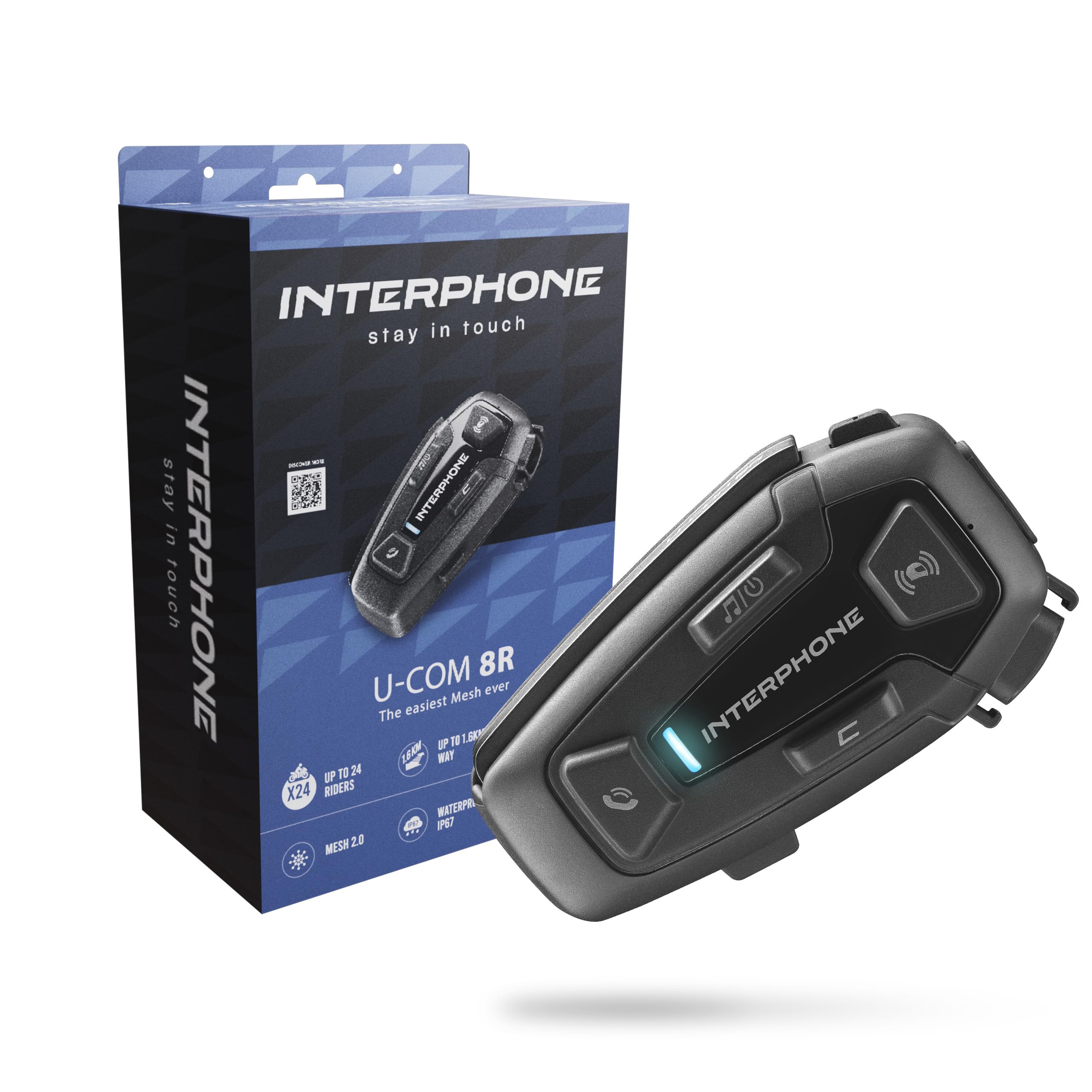Interphone U-com 3 Bluetooth Helmet Intercom (Single Pack 40mm Speaker