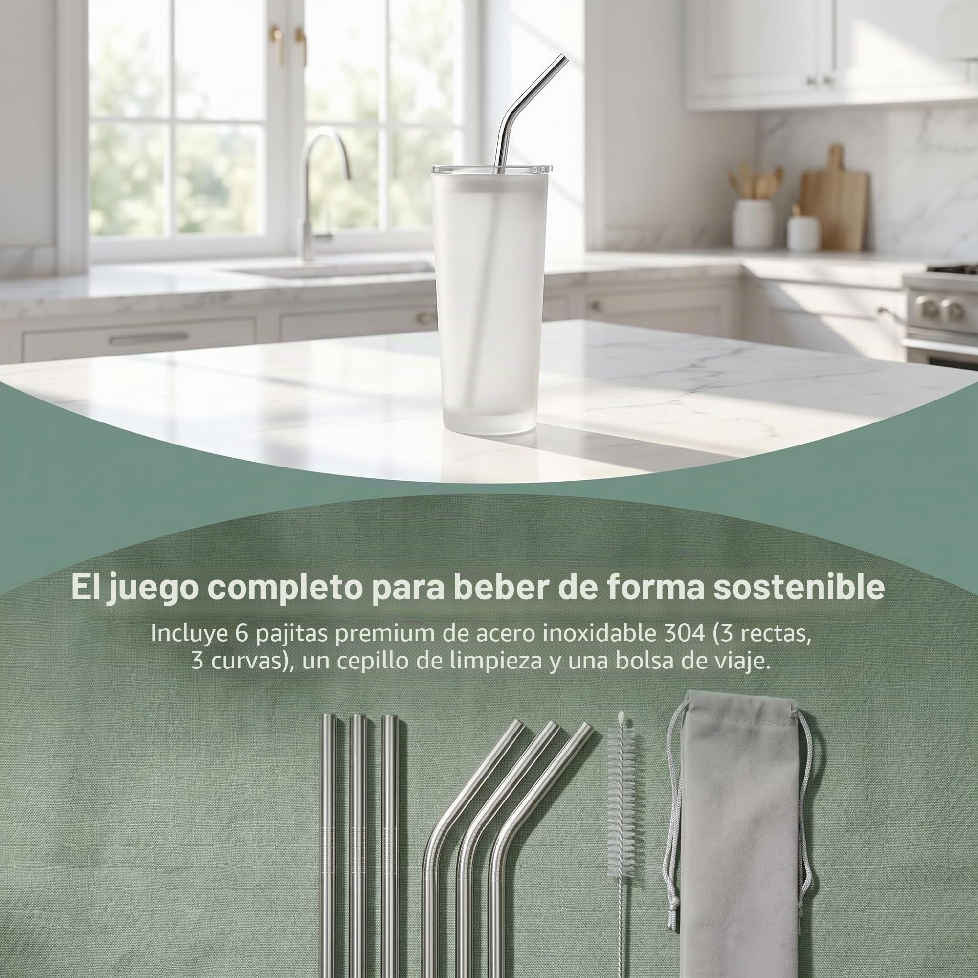6 unidades de pajitas reutilizables de acero inoxidable de 31 cm para taza Stanley 30 oz/40 oz – Pajitas de metal aptas para alimentos 304 con 1 cepillo de limpieza, aptas para lavavajillas