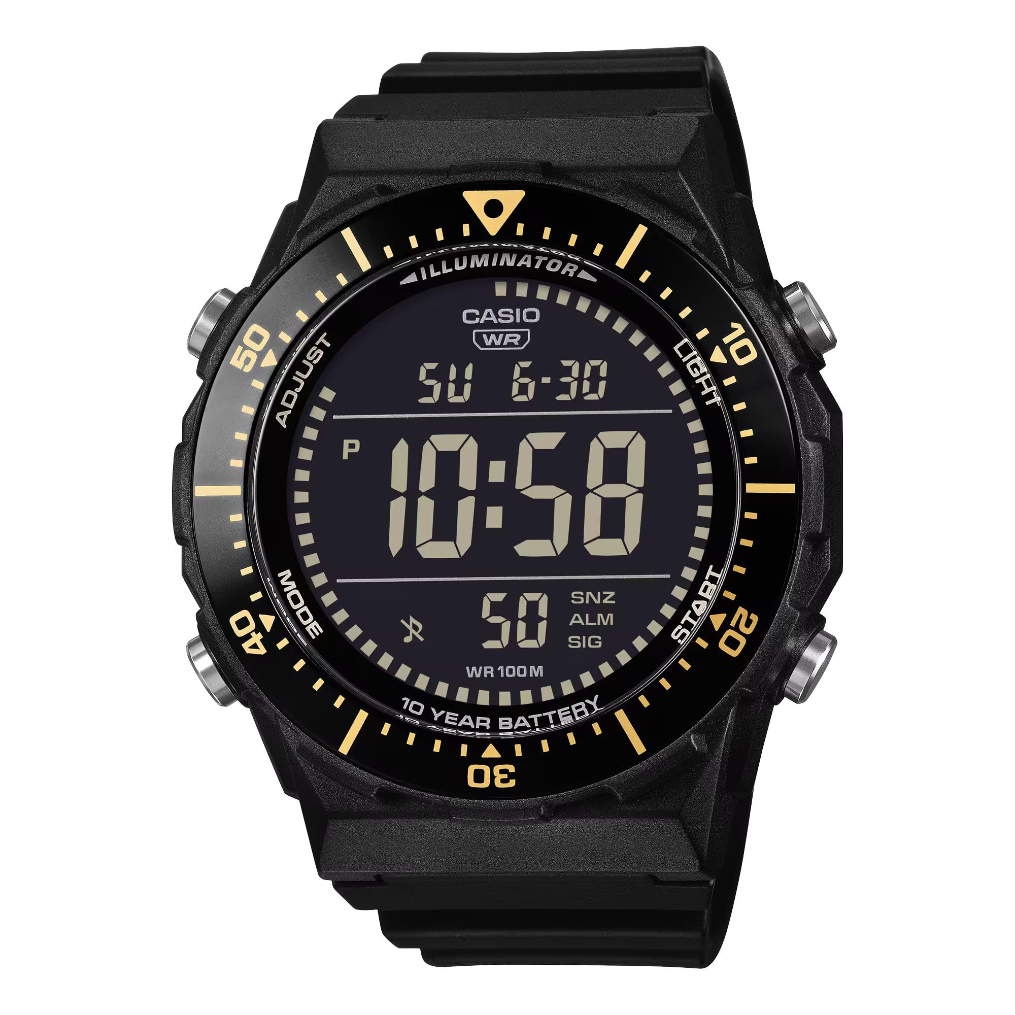 Mens Wristwatch CASIO AE-1700H-1BVEF Silicone Black Chrono Timer Alarm Digital