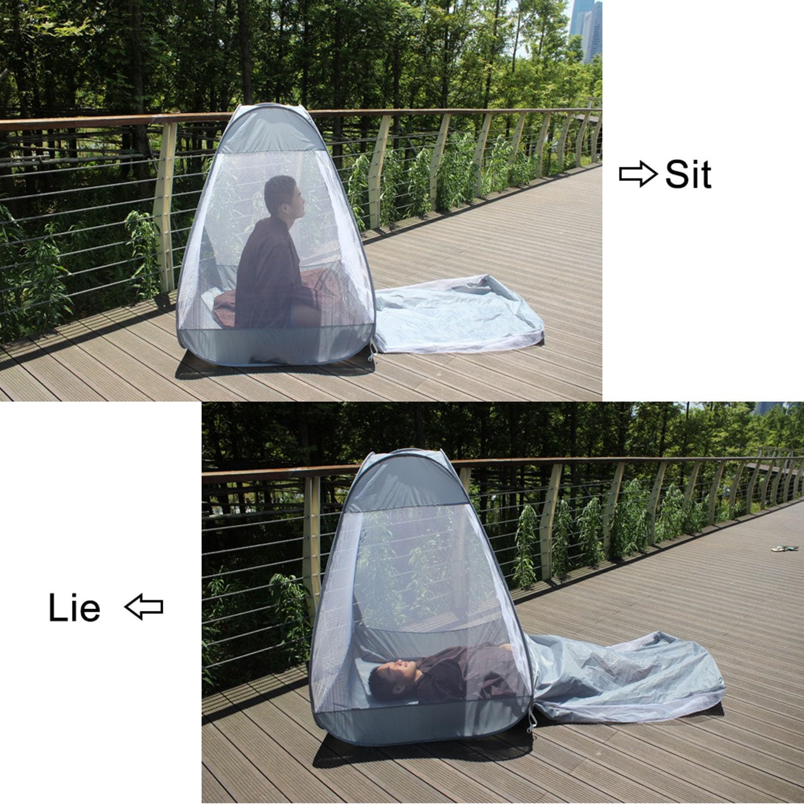Tente filet de méditation, portable, pliable, polyvalente, abri de camping en tissu Oxford, pour camping, randonnée, activités de plein air