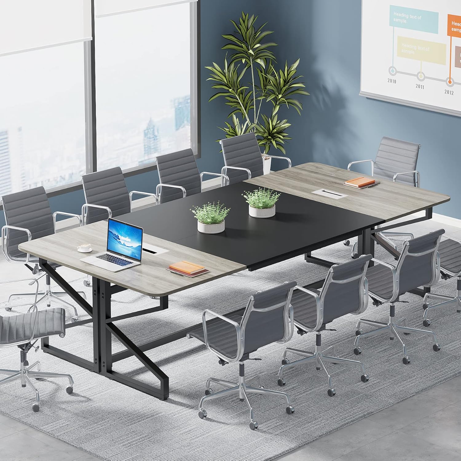 Tribesigns 8FT Conference Table, Modern Rectangular Meeting Room Tables