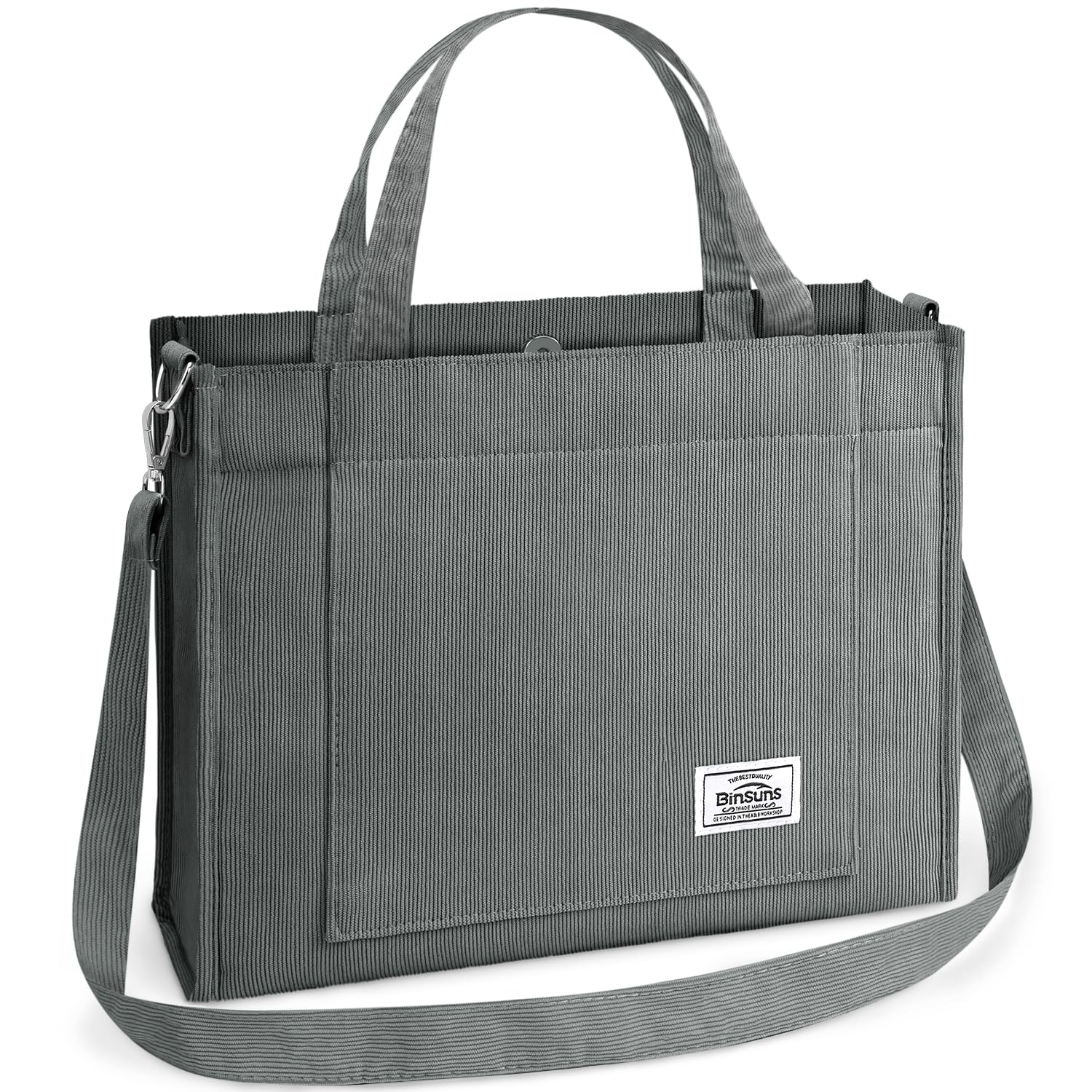 BINSUNSCorduroy Tote Bag for Women Small Satchel Bag Mini Tote Bag Aesthetic Crossbody Handbag - School Work Travel Shopping