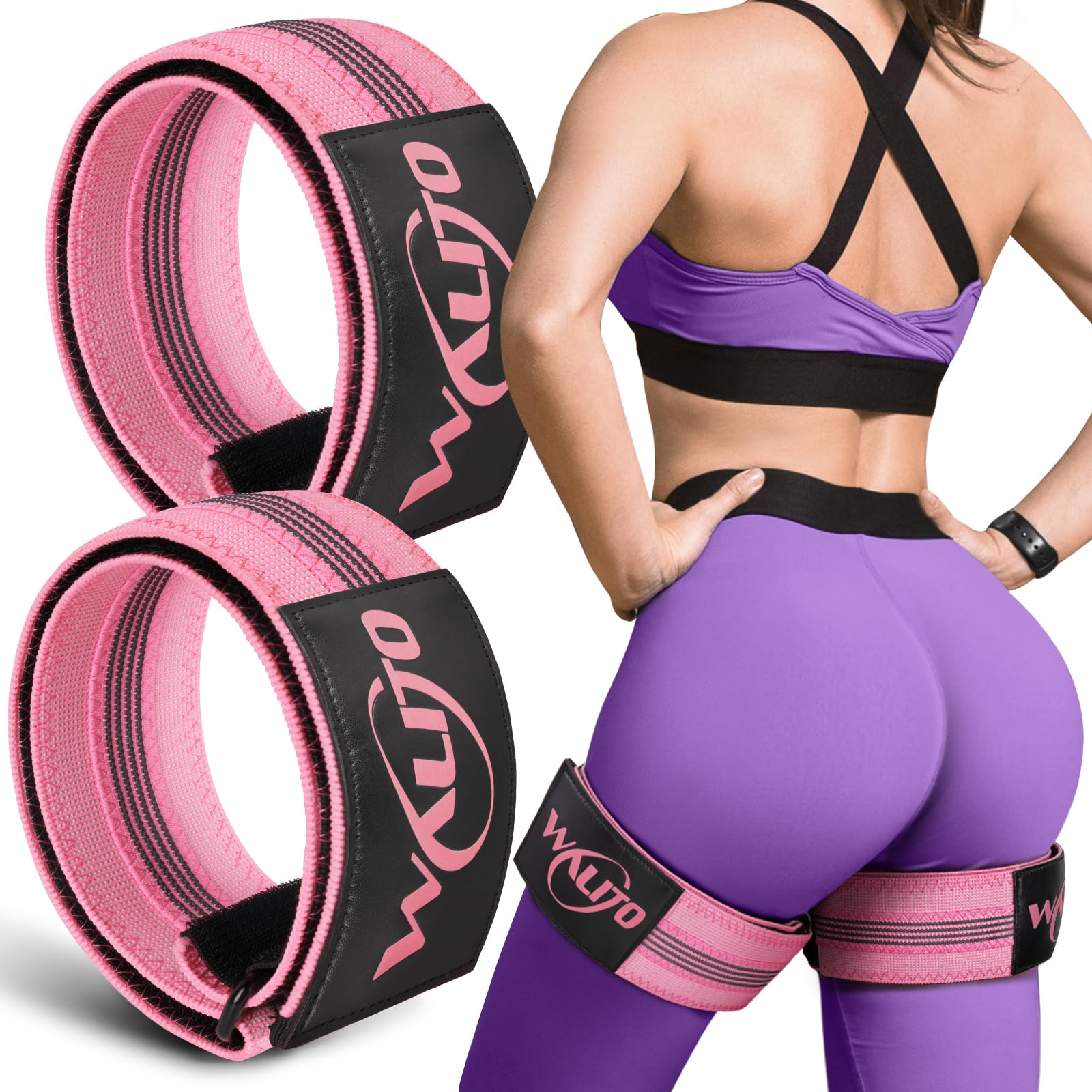 BFR - Bandas de glúteos para mujer, bandas de restricción de flujo sanguíneo con plan semanal para piernas, construcción de glúteos y cadera, bandas de oclusión para entrenamientos, las mejores bandas