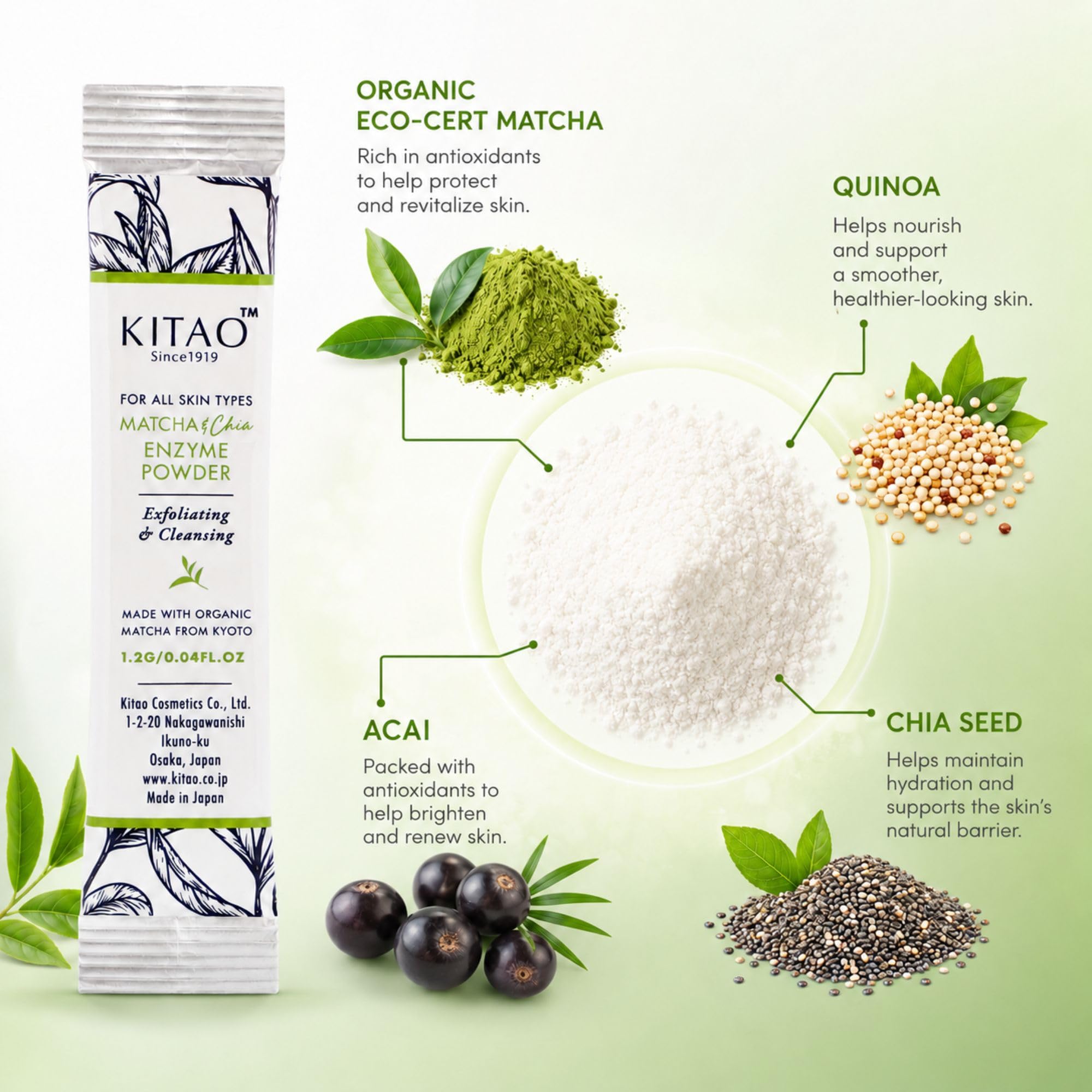 Amazon.com: KITAO Exfoliating Enzyme Powder Face Wash for Women 30