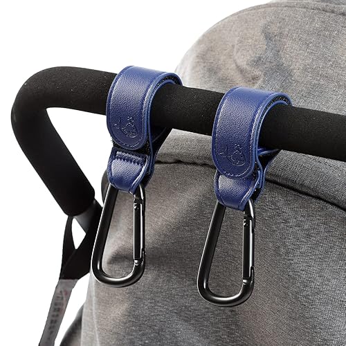 Miniatura 9 de Funbliss Ganchos para cochecito para colgar bolsas y compras, clips para cochecito de bebé, tamaño grande, velcro de grado bebé de generación 3,
