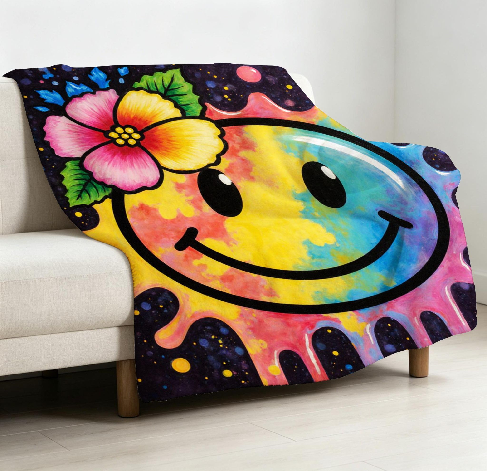 Manta de Forro Polar 240x260 cm, Sonrisa Amarilla, AQ138