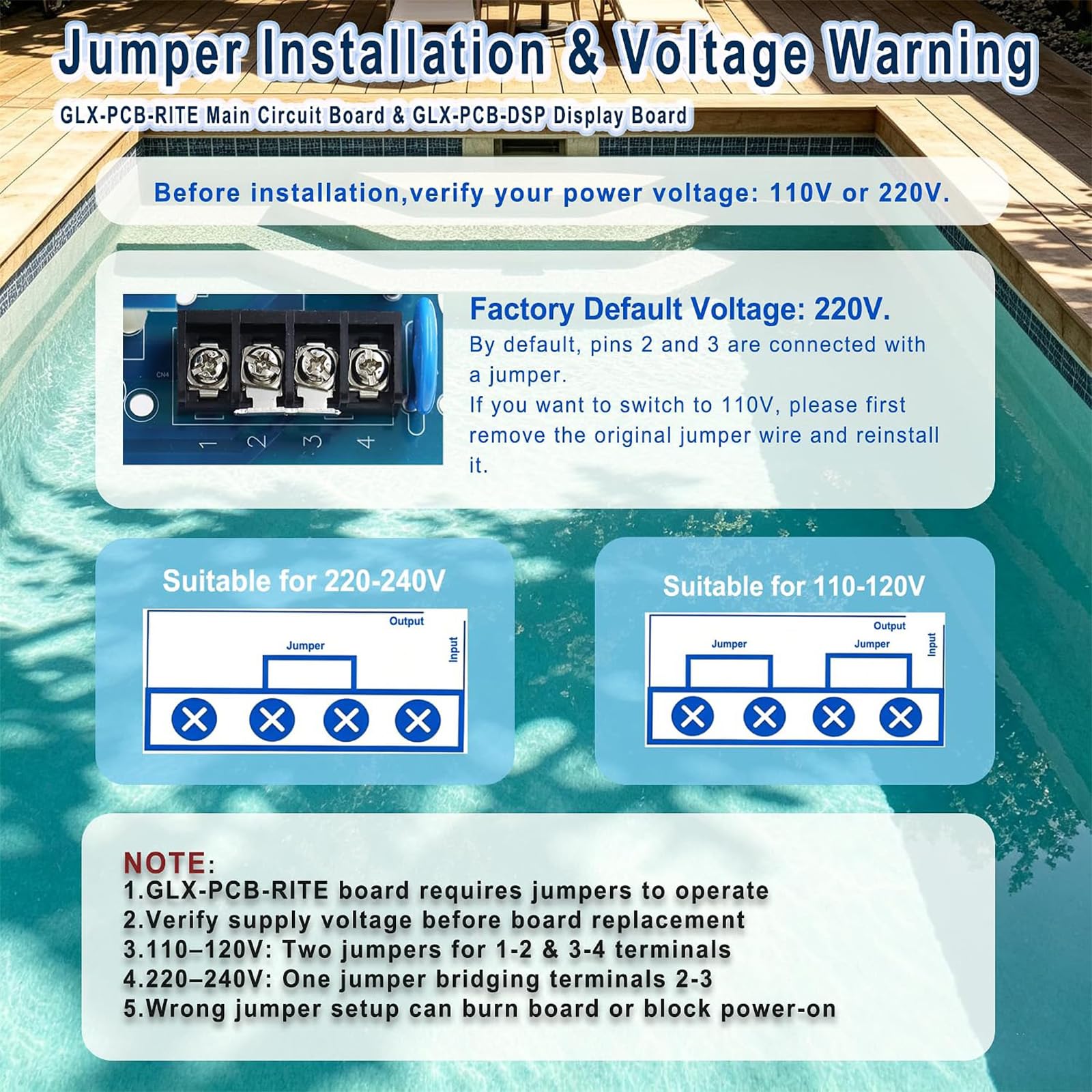 Kit PCB pour contrôle d'entretien de piscine