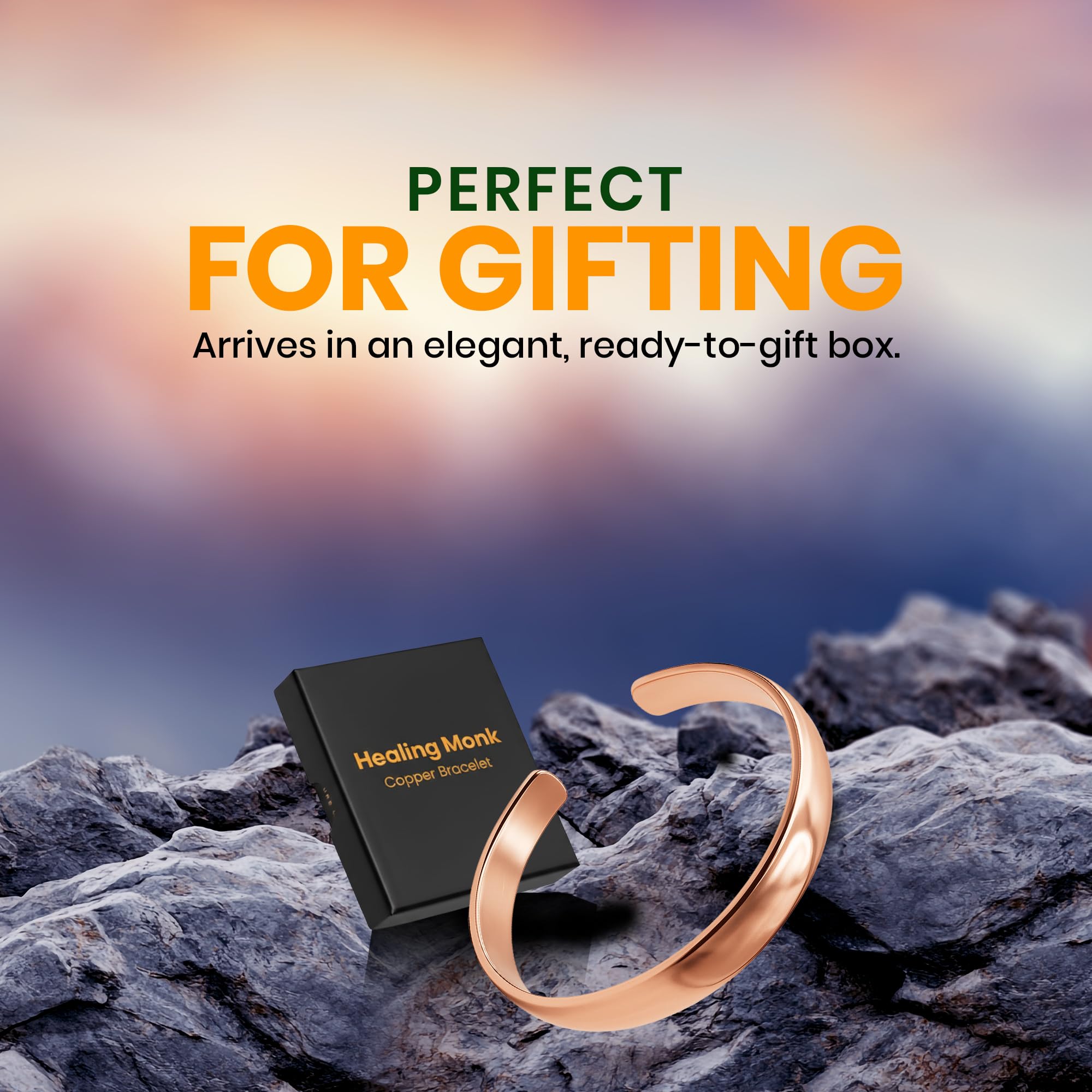 Healing Monk Pure Copper Bracelet for Men & Women – Handmade Uncoated Copper Jewelry Cuff – Adjustable Healing Copper Bracelets for Arthritis – Mens & Womens Copper Cuff Pulsera de Cobre