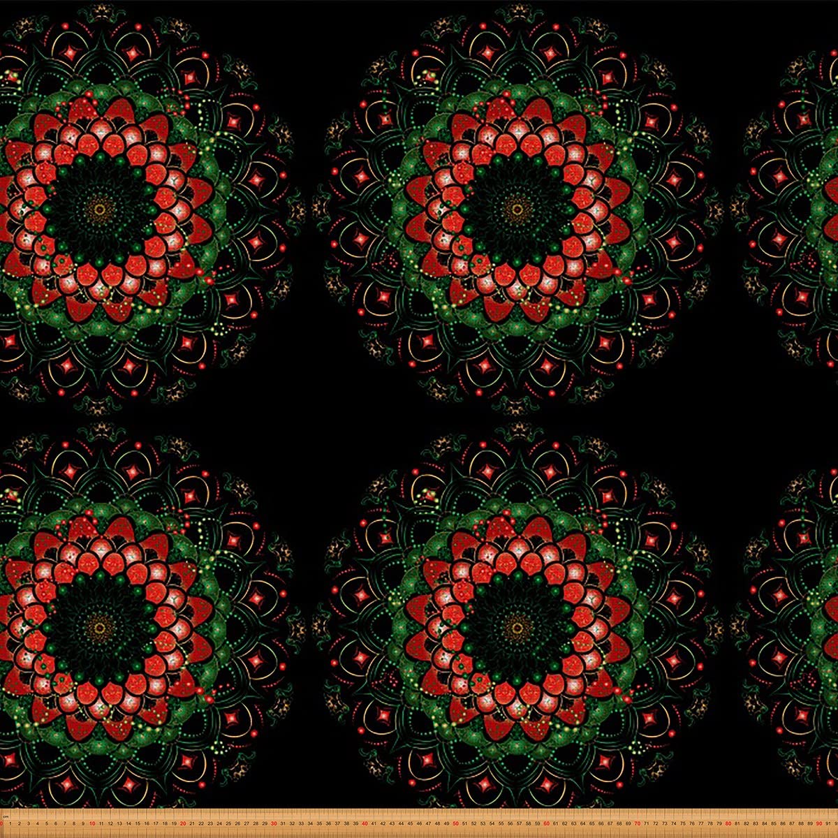 Tela de mandala bohemia de Navidad de The Yard, tela de tapicería de estilo bohemio para sillas, tela floral de mandala hippie para tapicería y proyectos de bricolaje, 10 yardas, (largo 920 x ancho 1