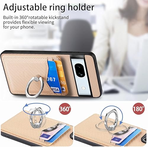Miniatura 4 de Asuwish Funda de teléfono para Google Pixel 7A 5G 2023 con protector de pantalla de vidrio templado y soporte de anillo delgado, soporte para