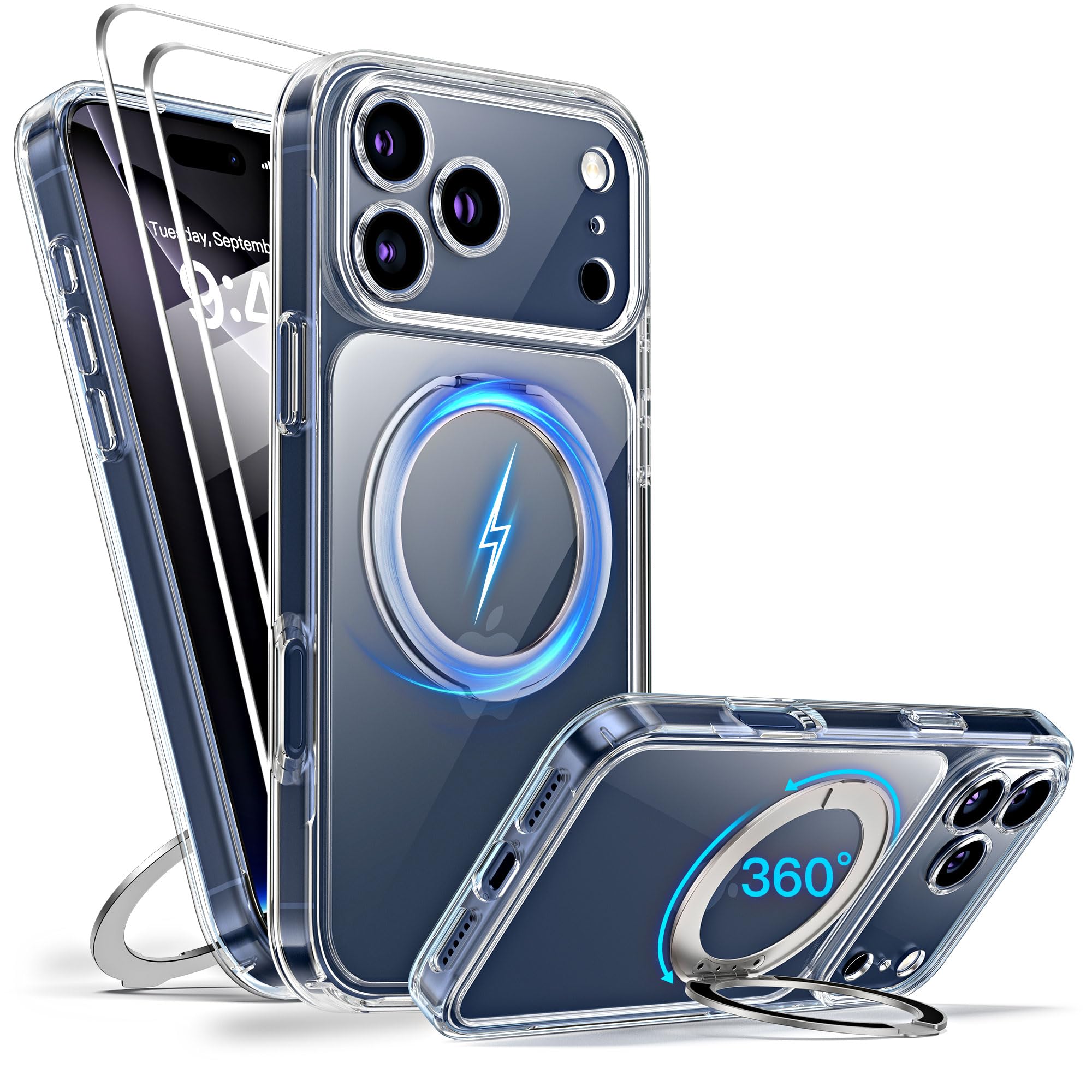 KUPEKIS Magnetic for iPhone 17 Pro Case Non-Yellowing [2 x Screen Protector] Compatible with MagSafe Military Grade 17 FT Drop Shockproof Full Camera