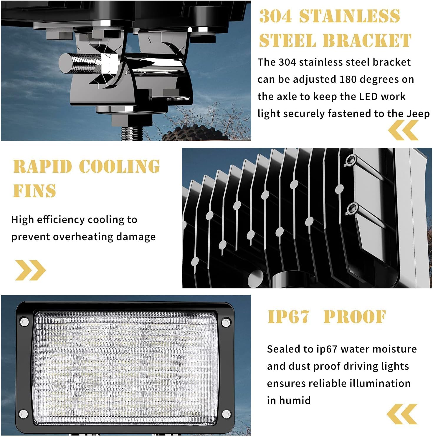Faro Da Lavoro LED 6 Pollici 45W 6500K Per Auto, ATV, SUV E Trattori – IP67, Impermeabile, In Alluminio Pressofuso (1 Pezzo)