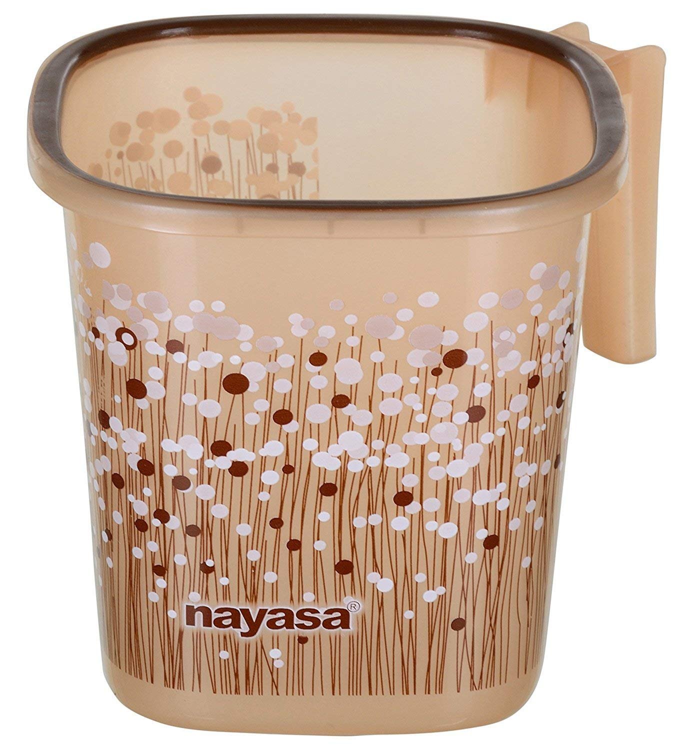 Nayasa Bathroom Bucket Set with Bathroom Mug Stool Patla,Soap Case,Dustbin and Tub - (25 Liters, Brown, 6-Pieces) 4