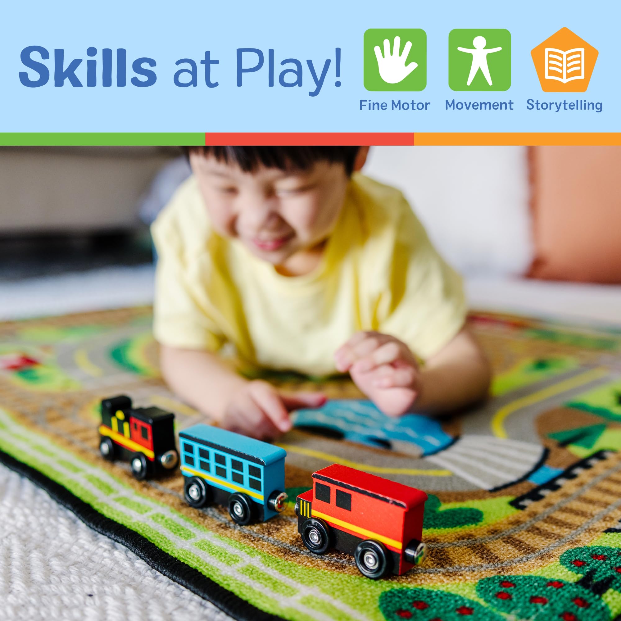 Melissa & Doug Wooden Train Cars Train