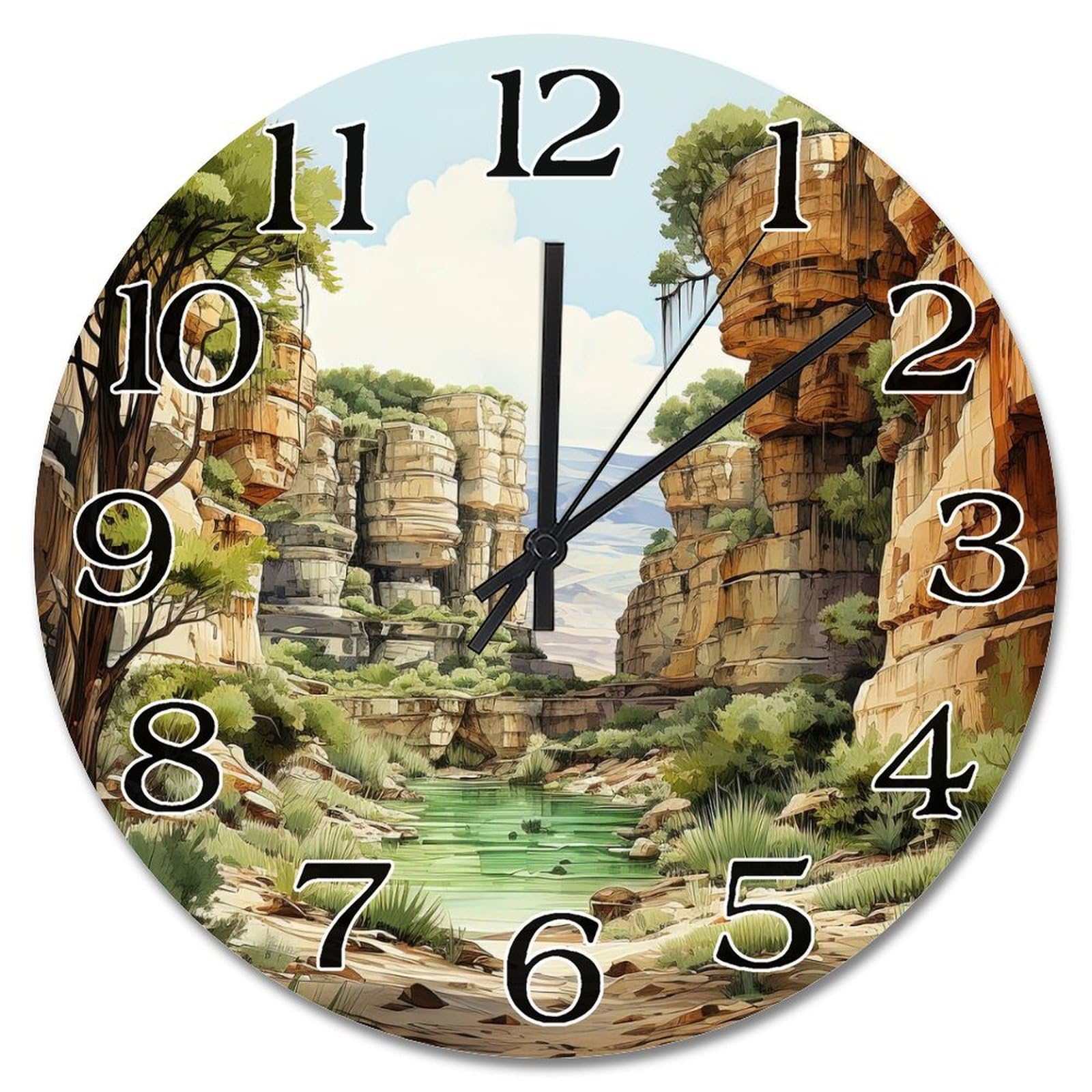Horloge murale en bois Carlsbad Caverns oubliez le tic-tac dans votre salon