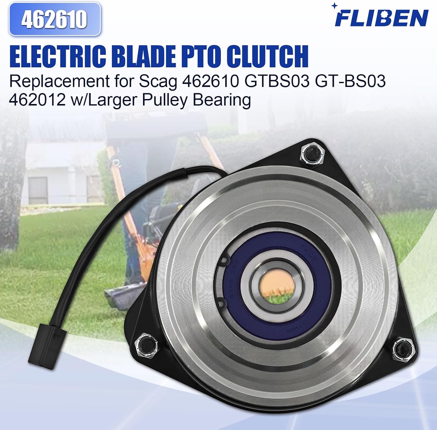 462610 Electric PTO Clutch Replacement for Scag GTBS03 GT-BS03 462012 for Select Freedom Z & for SWZT GTBS03 w/Larger Pulley Bearing