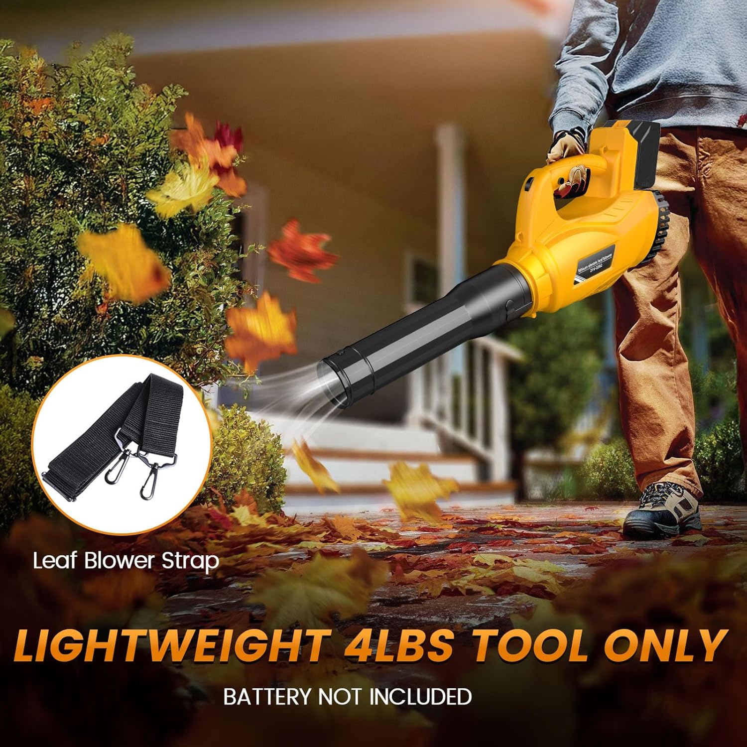 Cordless Leaf Blower (Battery Not Included) Compatible with DeWALT 20V Max Battery, Max 600 CFM/150 MPH Brushless Motor, 6 Variable-Speed, Ergonomic Battery Powered Blowers for Lawn Care, Yard