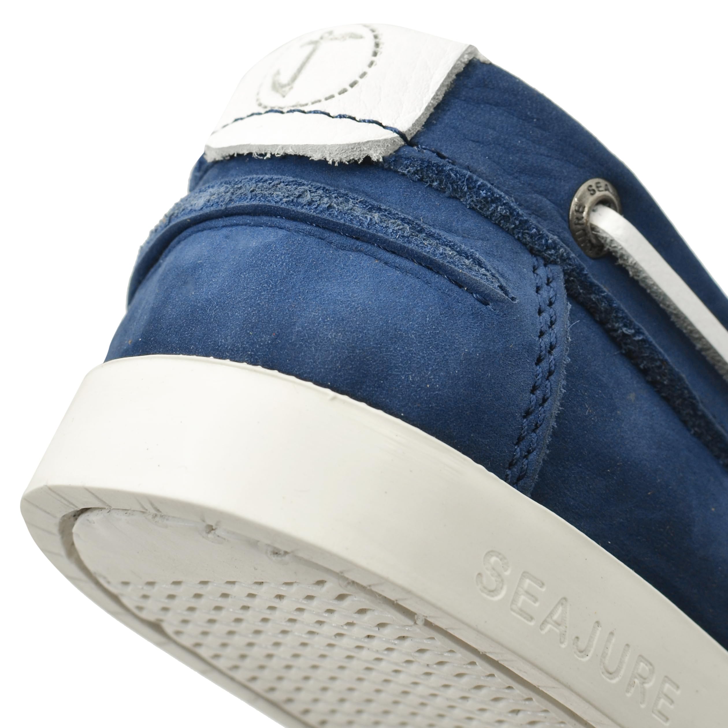 Seajure Damen Bootsschuhe Sotavento Blau und Weiß Nubukleder