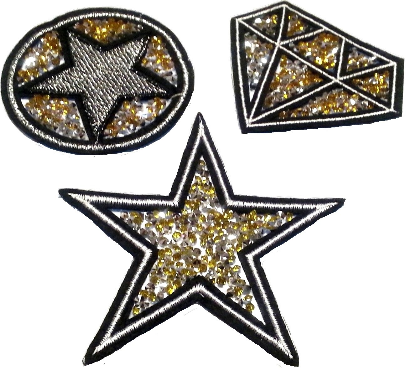 Lot De 3 écussons Thermocollants Etoile Dorée 3cm X 3cm - Foto 2