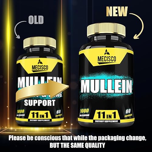 Miniatura 8 de Mecisco Suplemento de hoja de gordolobo con raíz de ginseng Panax, Cordyceps Sinensis y más - 60 cápsulas - Apoyo 11 en 1 para la salud