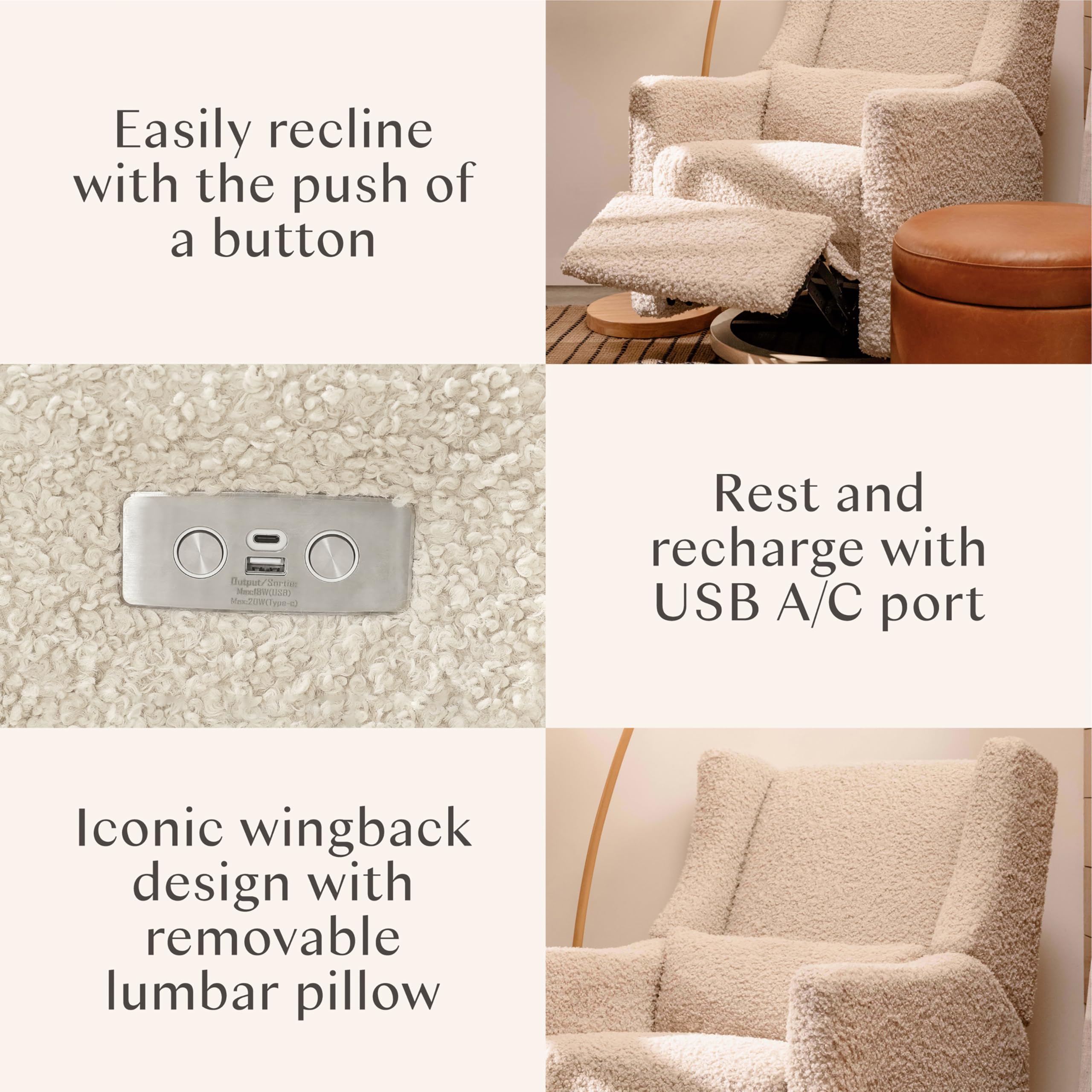 Amazon.com: Babyletto Kiwi Glider Recliner Nursery Chair w/USB