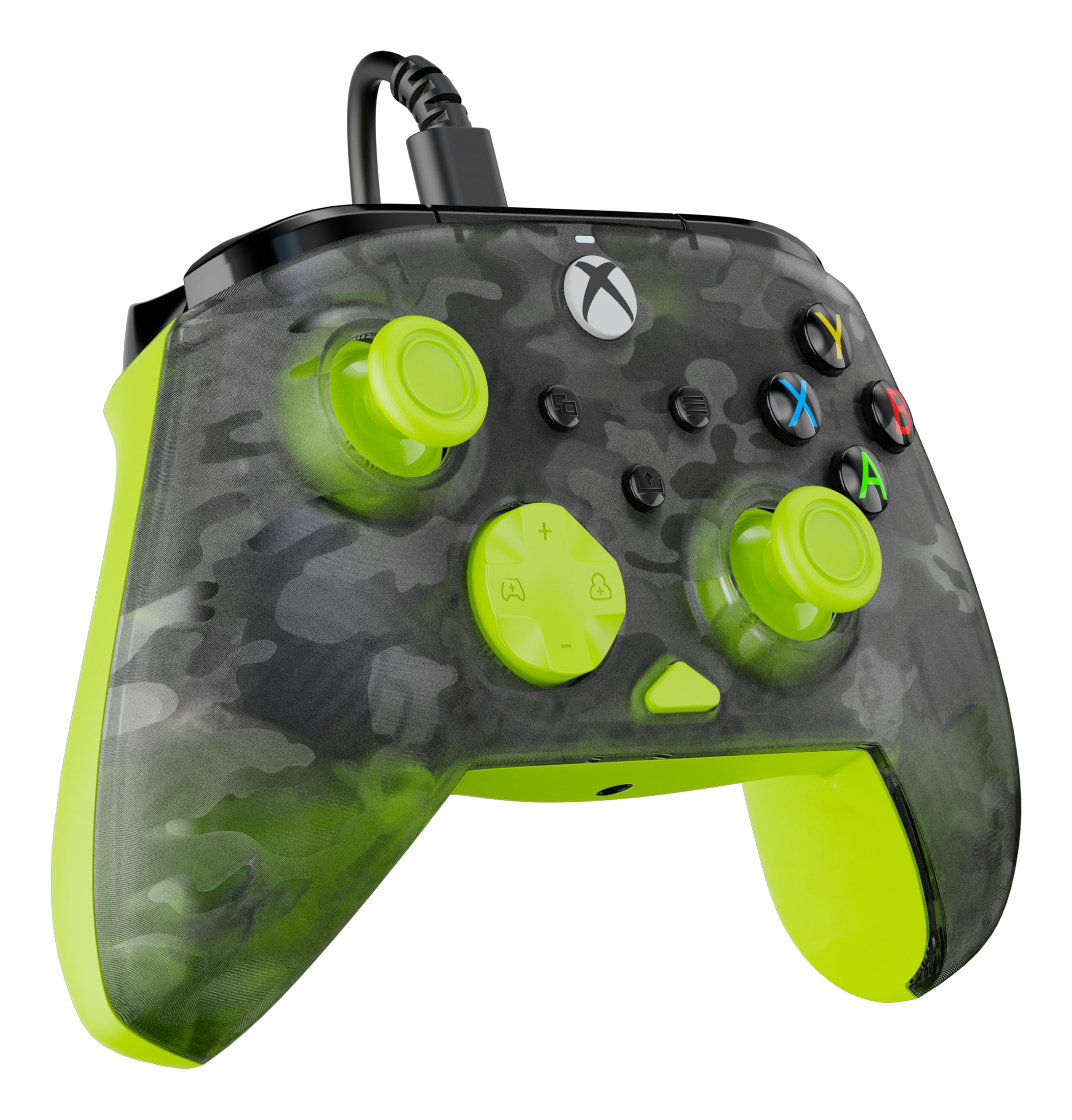 Turtle Beach Rematch Core Ghost Camo noir/jaune - Manette de jeu filaire - Licence Xbox Series XS, Xbox One et PC - touches audio, moteurs de vibration et gâchettes d'impulsion, câble de 3 m