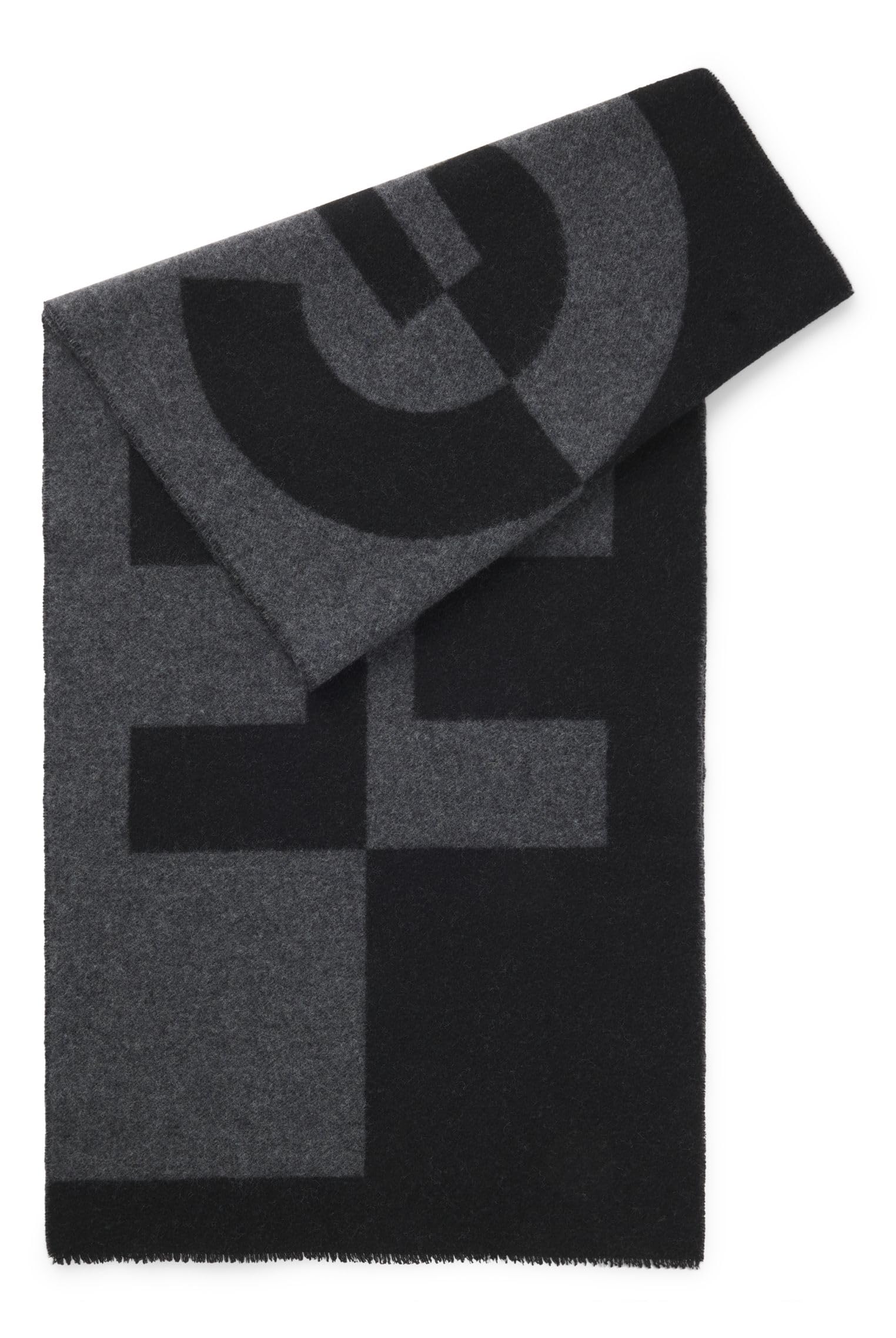 HUGO Herren Martyn 40 * 180 Schal aus Woll-Mix mit Stack-Logo