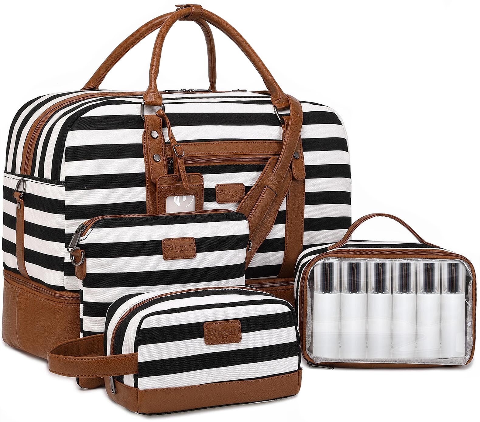 Wogarl Weekender Bags for Women Large Overnight Bag Weekend Travel Duffel Bag Carry on Shoulder with Shoe Compartment Toiletry Bag for Travel Business