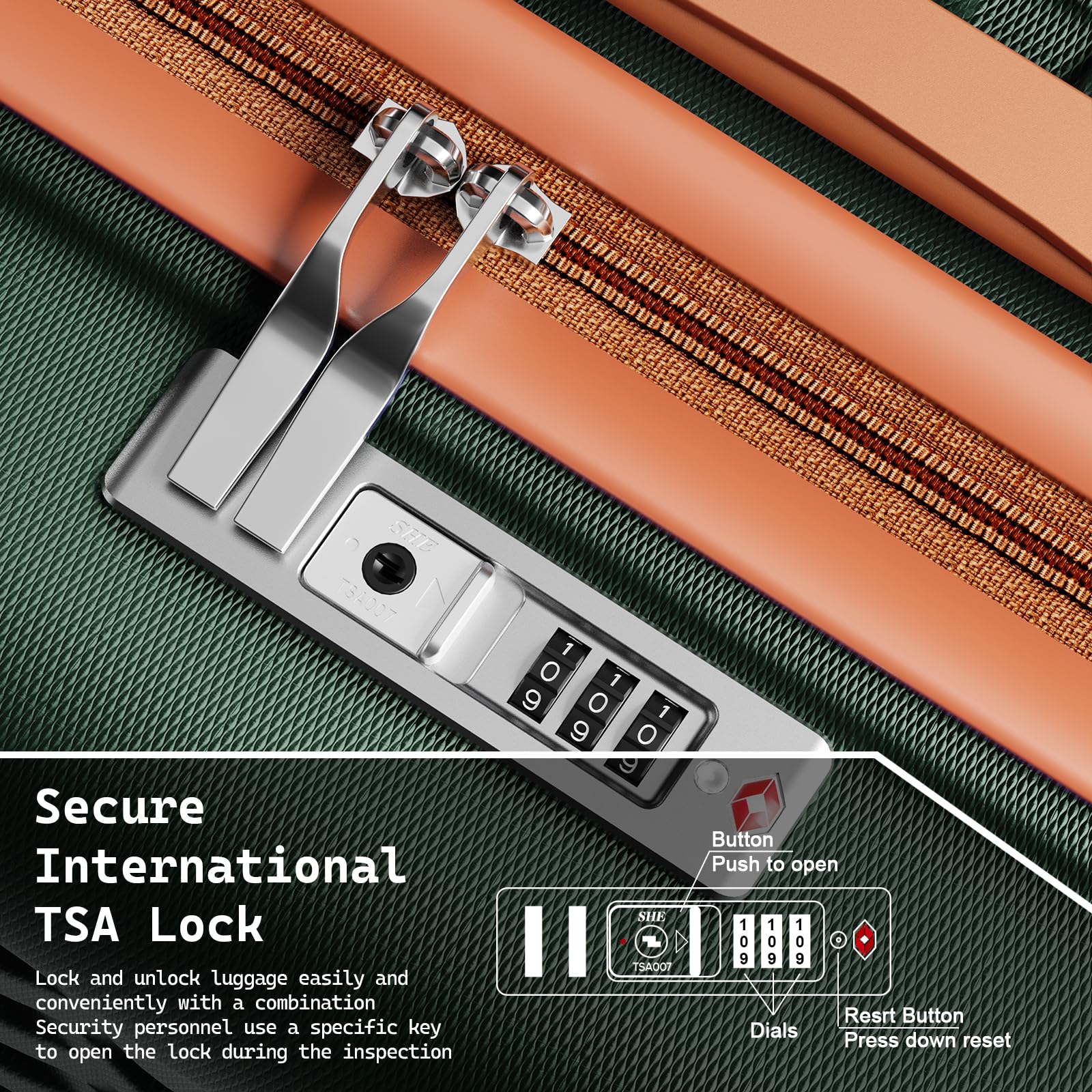 Melalenia Luggage Sets 7 Piece Hard Shell Carry on Suitcase with Spinner Wheels and TSA Lock, Lightweight Travel Duffel Bag for Women, Beige Brown