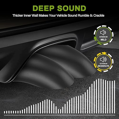 Miniatura 6 de AUTOSAVER88 Punta de escape de 5 pulgadas, entrada de 5 pulgadas, salida de 5 pulgadas, punta de tubo de escape abatible de acero inoxidable de 15