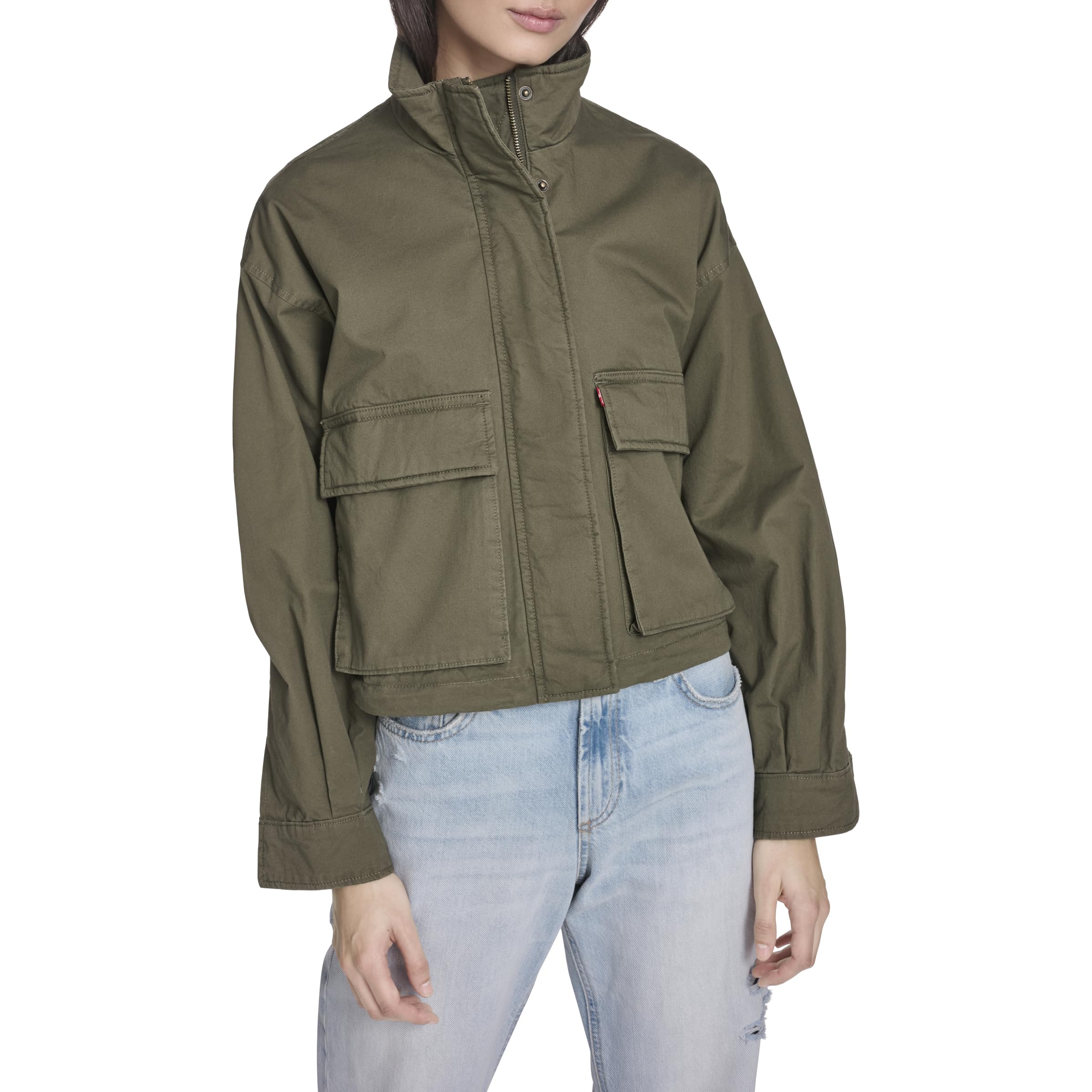 

                                                    Levi's Women's Cropped Cotton Surplus Jacket, Oliv
