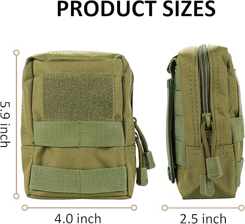 Miniatura 2 de Paquete de 4 bolsas Molle Tactical Utility EDC Bolsas pequeñas con 4 parches desmontables y 4 clips de anillo en D