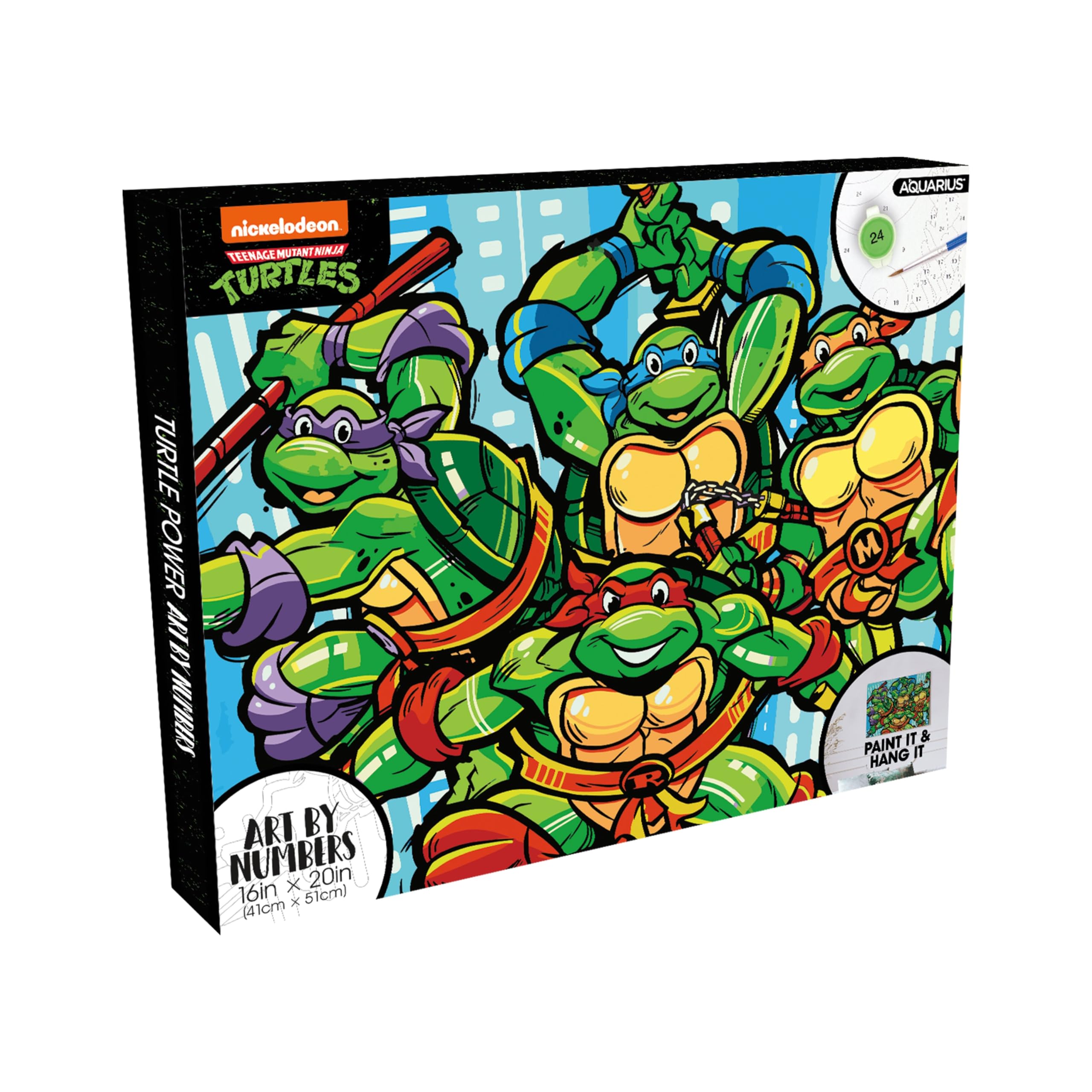 Teenage Mutant Ninja Turtles Art by Numbers Painting Kit (16 x 20 Stretched Canvas) 24 Pa…