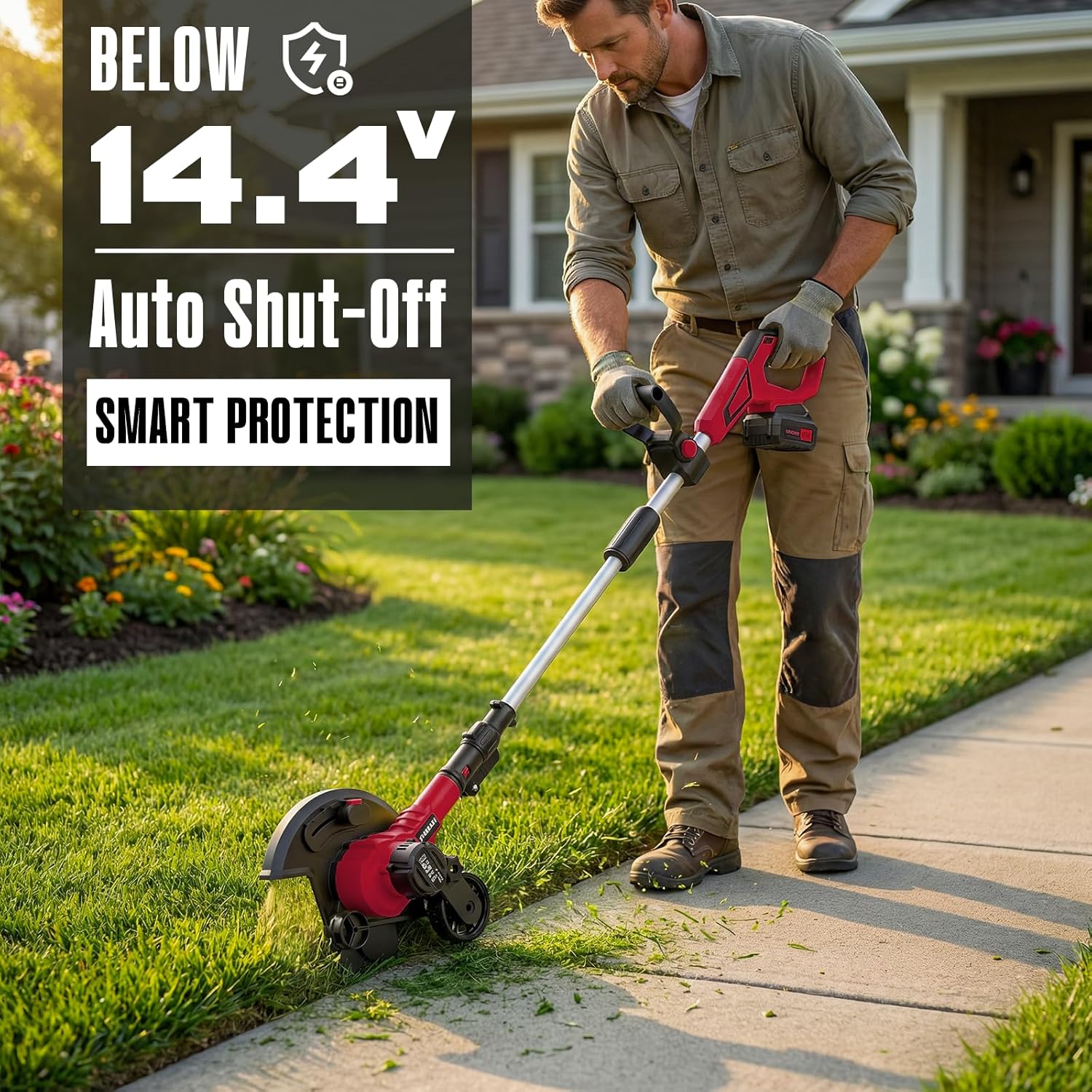 Brushless Lawn Edger Compatible with Milwaukee 18v Battery, Electric Cordless Edger/Trencher (Tool ONLY) 9’’ Blade, 3 Position Adjustable Depth, 180°Handle, Lightweight with Rear Wheel for Landscaping