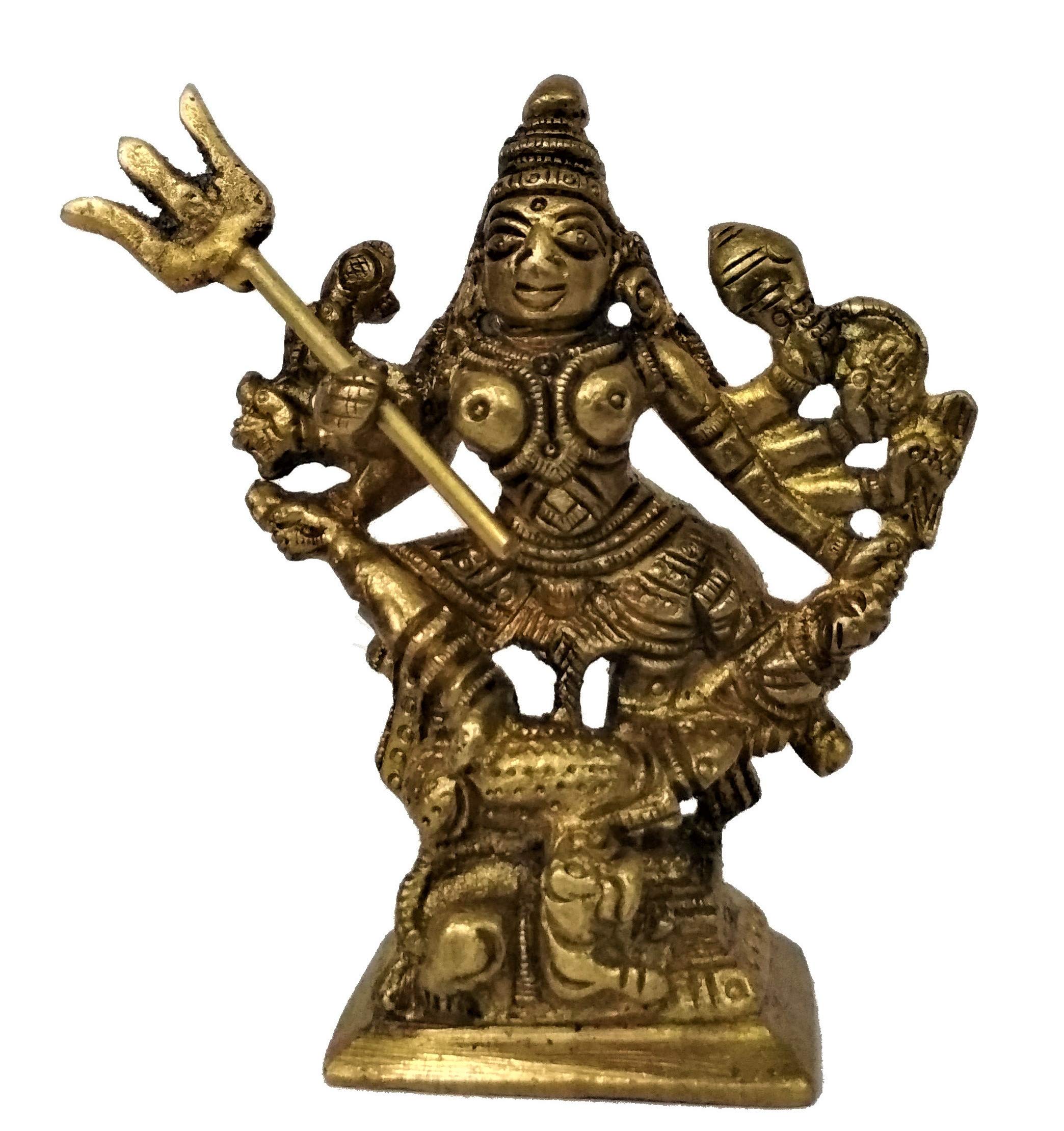 Purpledip Brass Statue Durga Ma: Kali, Parvati, or Adishakti (11586)