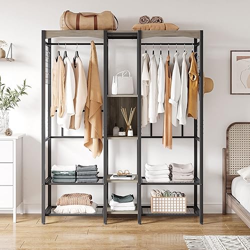 Miniatura 4 de Bestier Armario independiente de metal con estante superior de madera y luces integradas que cambian de color con 7 colores y 20 modos dinámicos,