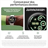 Google Pixel Watch 3 (45 mm) — Boîtier Noir Mat — Bracelet Noir Volcanique — Wi-FI - 3