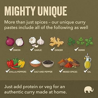 Mighty Spice Curry Paste Pack (3 x 80g) - Tikka Masala, Chickpea & Jalfrezi, Curry Sauce Kit with Indian spices, Quick Easy 10-Minute Authentic Meal at Home, Vegan Gluten Free