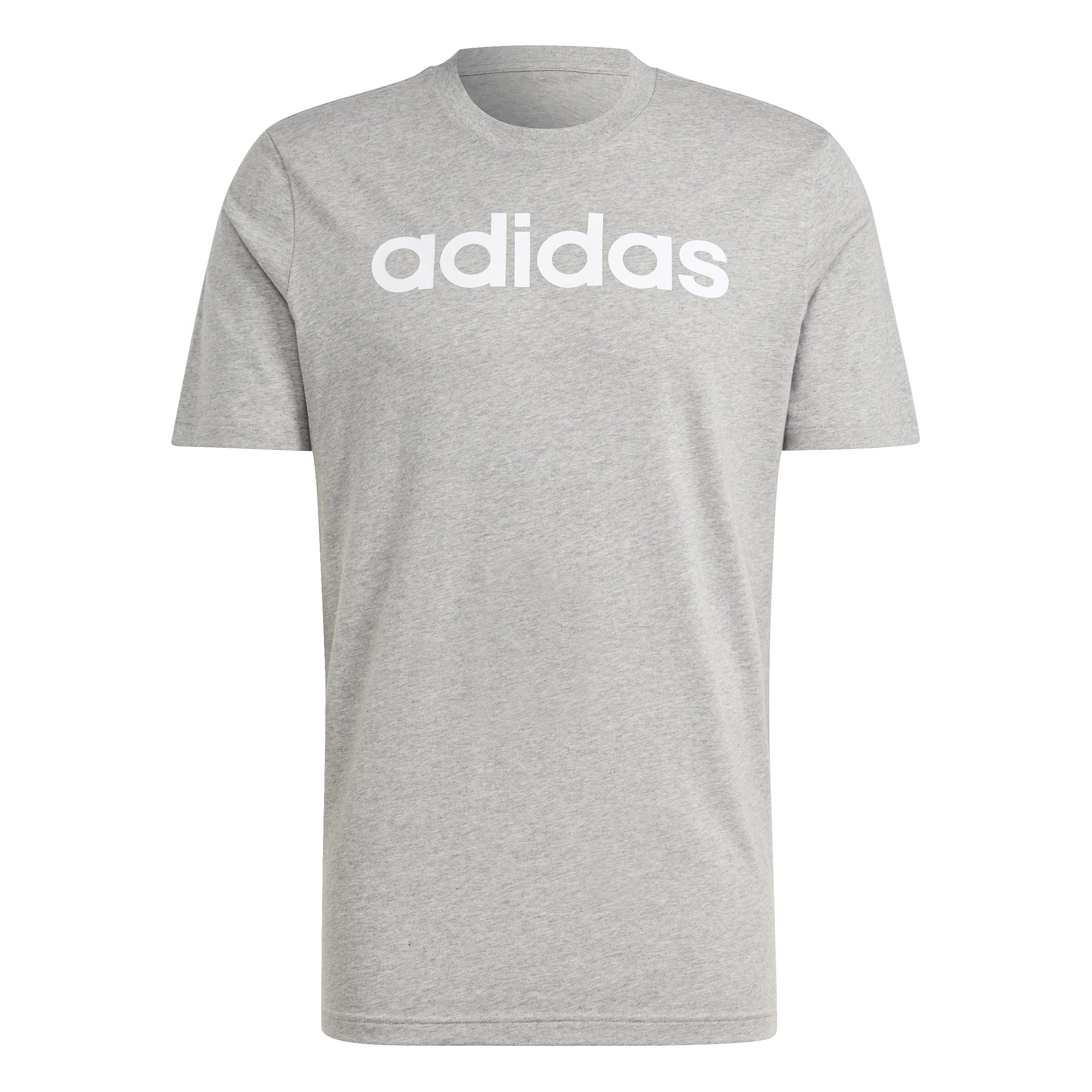 Adidas Sportswear Essentials Single Shirt Linear Embroidered Logo T-Shirt - Grey