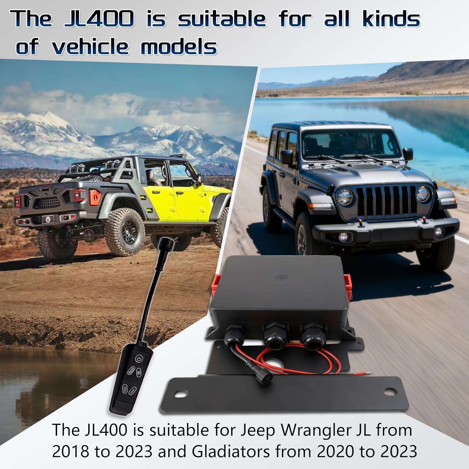 𝟐𝟎𝟐𝟔 𝐔𝐩𝐠𝐫𝐚𝐝𝐞 JL400 for Jeep Wrangler JL Grab Handle Switch Panel, for Wrangler JL from 2018 to 2023/Gladiator from 2020 to 2023, with Adjustable Brightness, 4 RGB Colors, 5 Year Warranty