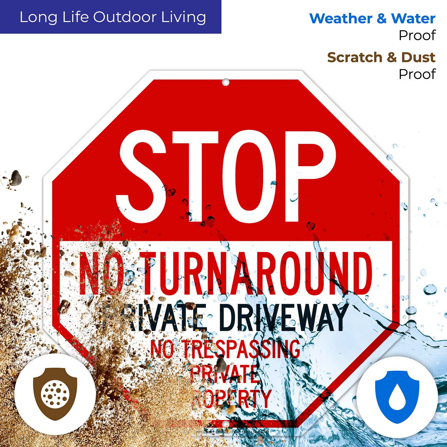 Private Road No Trespassing Sign - 18x18 Inches, 55 Mil HDPE, Weatherproof Outdoor Sign Made In USA By Sigo Signs
